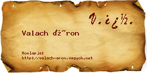Valach Áron névjegykártya